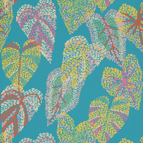 Delila Turquoise - Turquoise Wallcovering | Thibaut