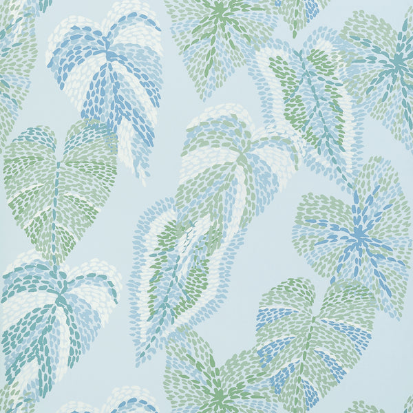 Delila Soft Blue - Soft Blue Wallcovering | Thibaut