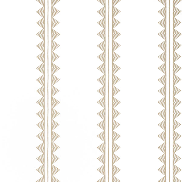 Agave Stripe Camel - White Wallcovering | Thibaut