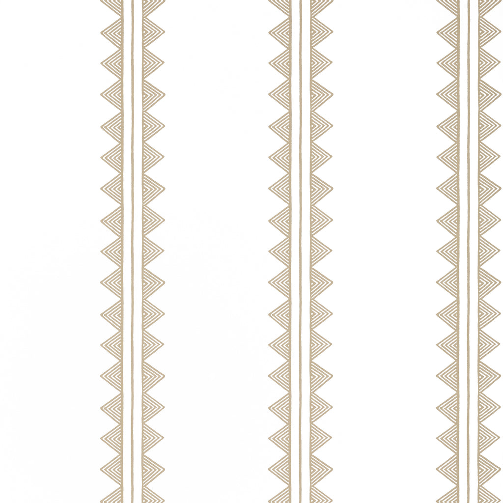 Agave Stripe Camel - White Wallcovering | Thibaut