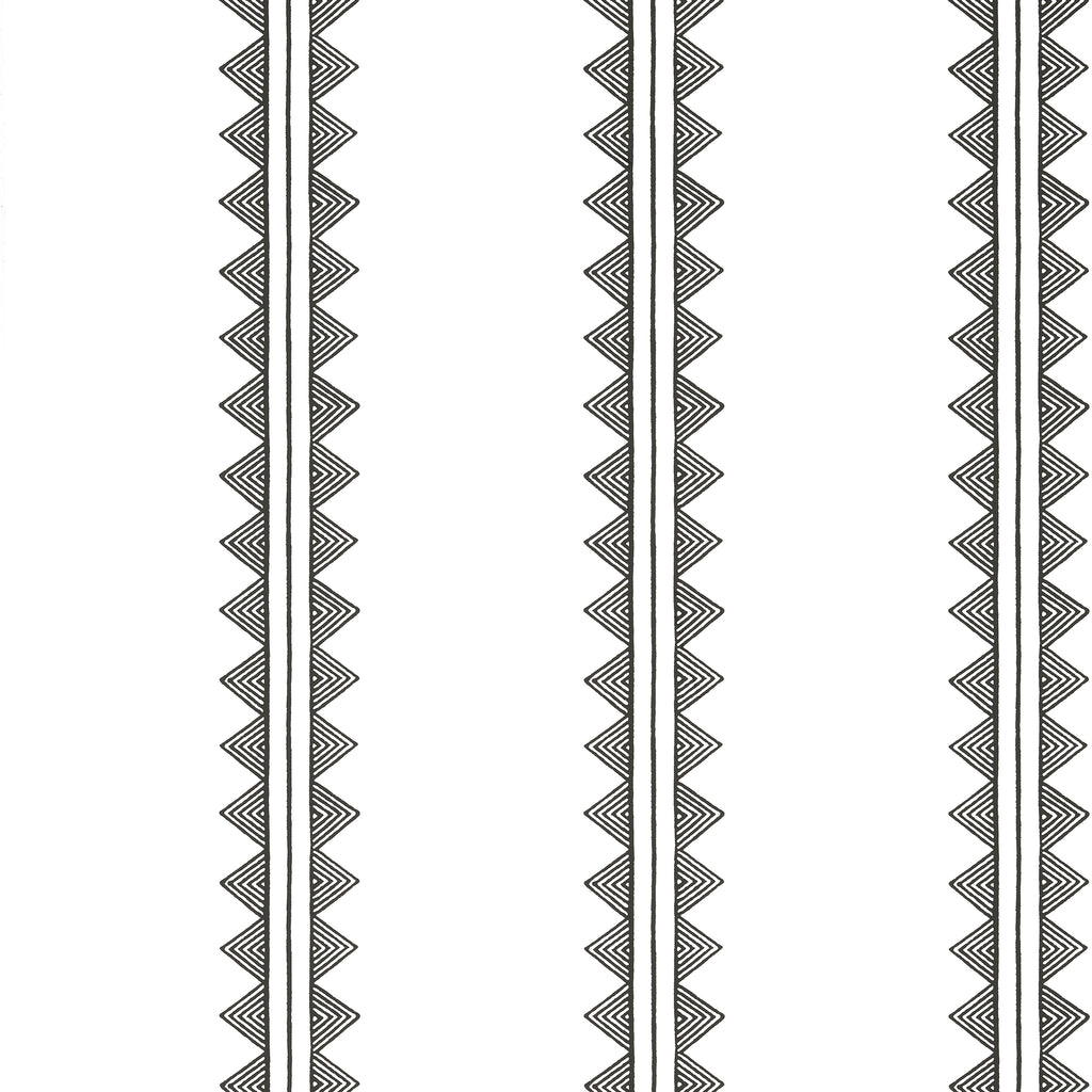 Agave Stripe Black - Black Wallcovering | Thibaut