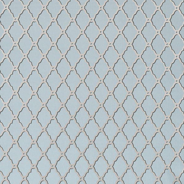Rothbury Trellis Metallic on Slate Grey - Metallic on Slate Grey Wallcovering | Thibaut