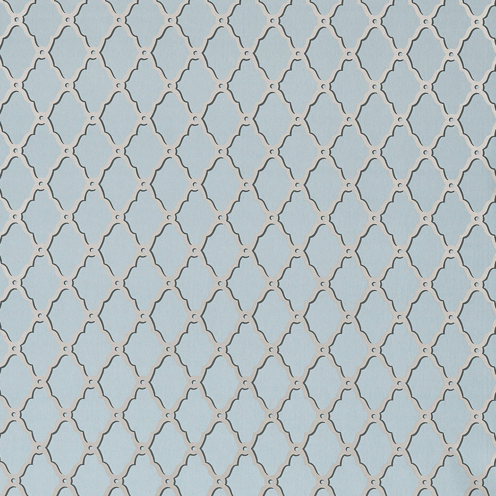 Rothbury Trellis Metallic on Slate Grey - Metallic on Slate Grey Wallcovering | Thibaut