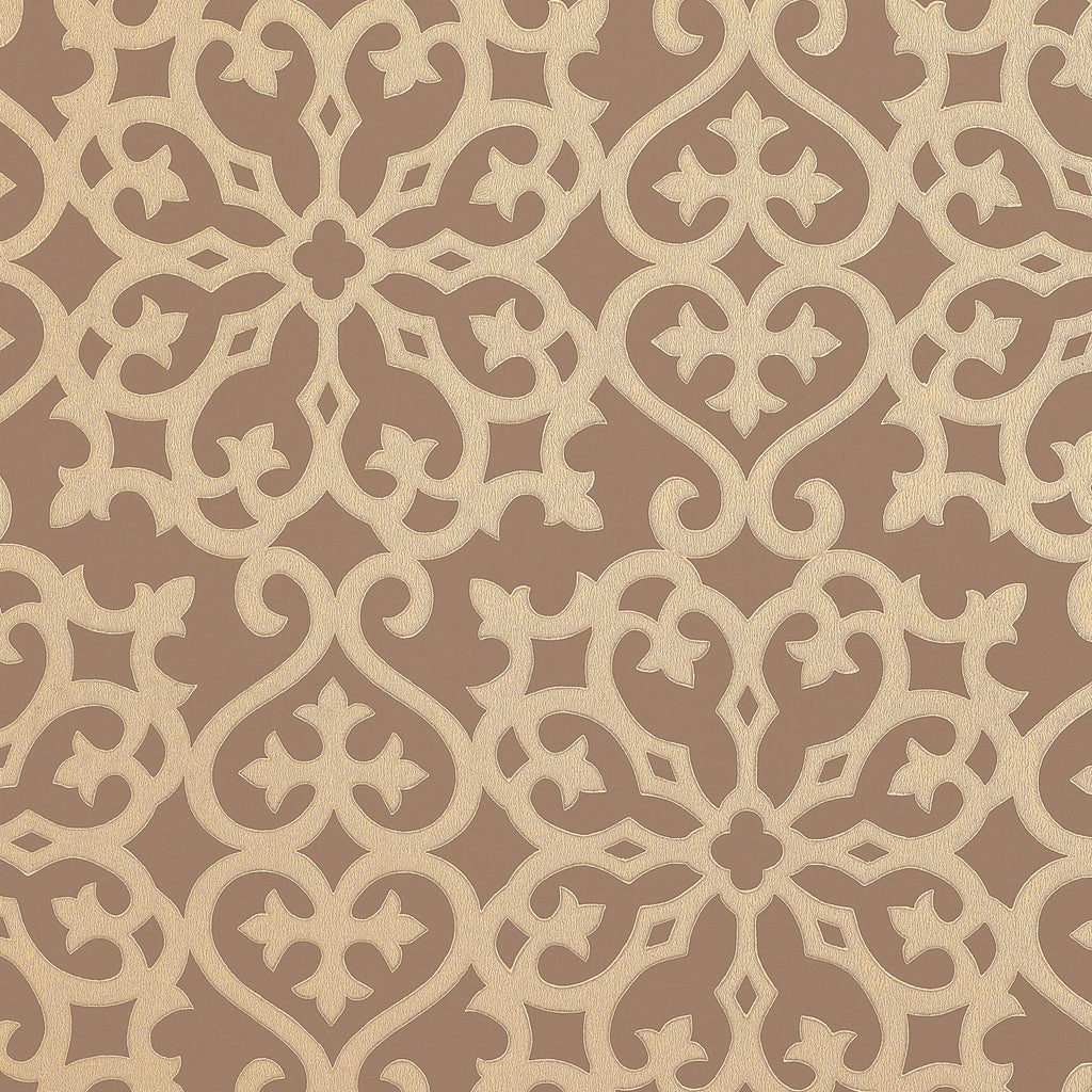 Allison Metallic on Brown - Metallic on Brown Wallcovering | Thibaut