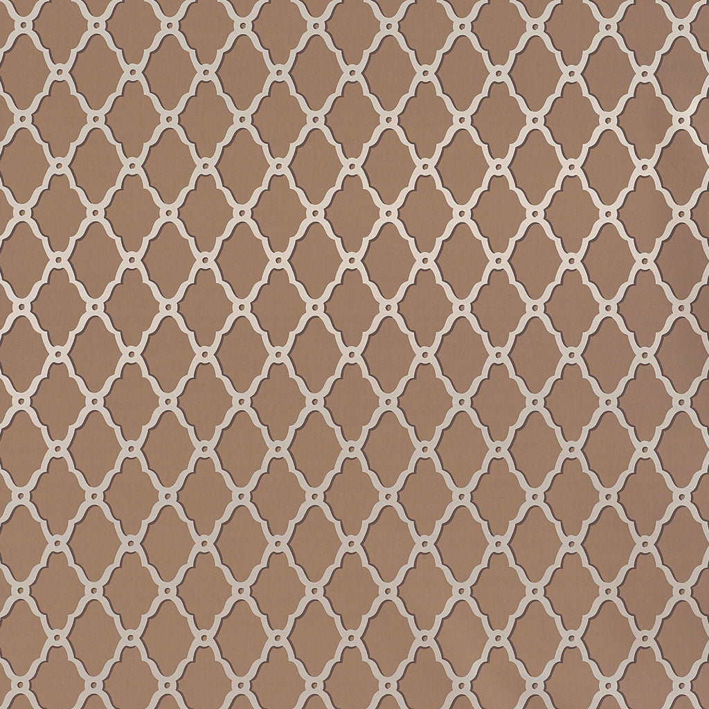 Rothbury Trellis Metallic on Cocoa - Taupe Wallcovering | Thibaut