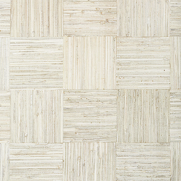 Mosaic Weave, White Wallcoverings | Thibaut