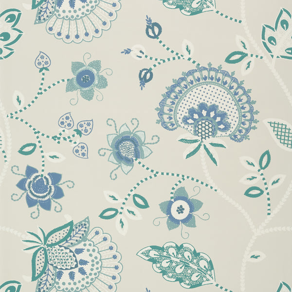 Portofino Blue and Aqua - Blue and Aqua Wallcovering | Thibaut