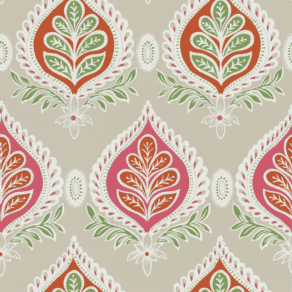 Midland Pink and Coral - Pink and Coral Wallcovering | Thibaut