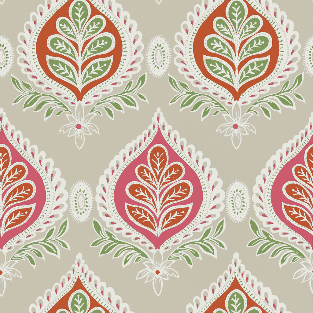 Midland Pink and Coral - Pink and Coral Wallcovering | Thibaut