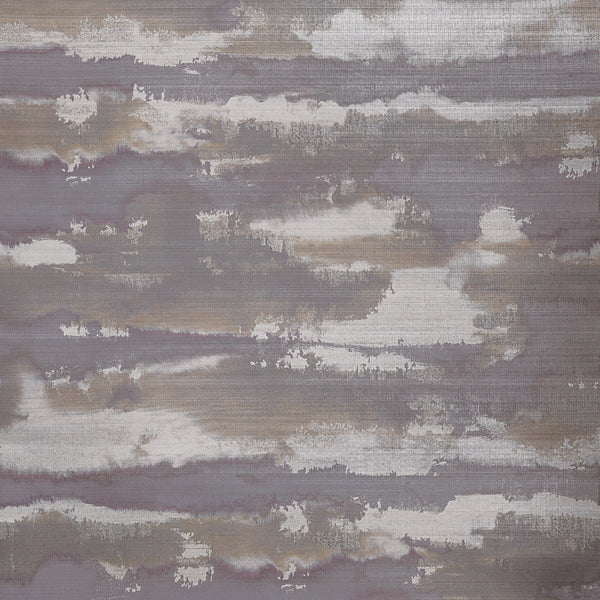 Silver Lining, Eggplant and Copper Wallcoverings | Thibaut