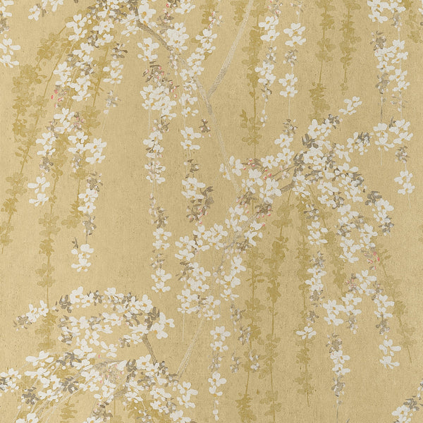 Weeping Blossom, Gold Wallcoverings | Thibaut