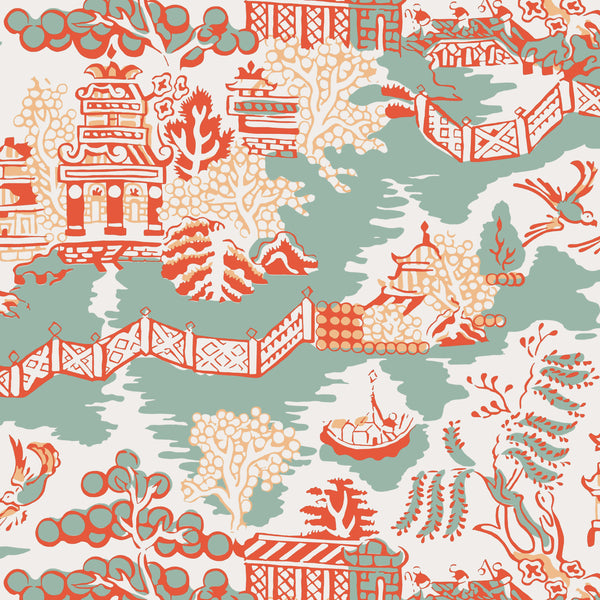 Halie Aqua and Aqua and Coral | Thibaut
