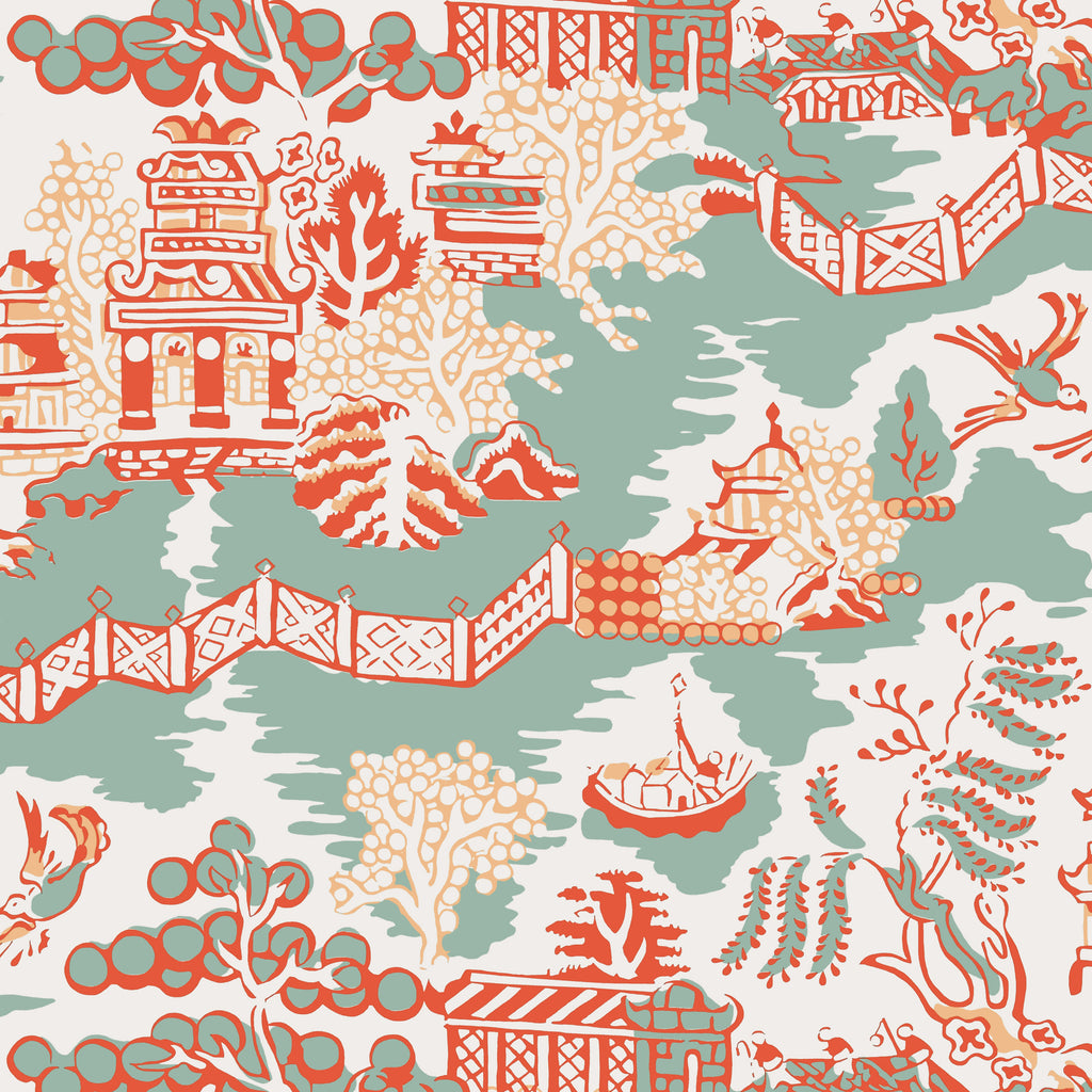 Halie Aqua and Aqua and Coral | Thibaut