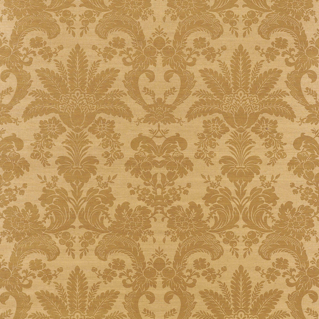 West Indies Damask, Metallic Gold on Camel