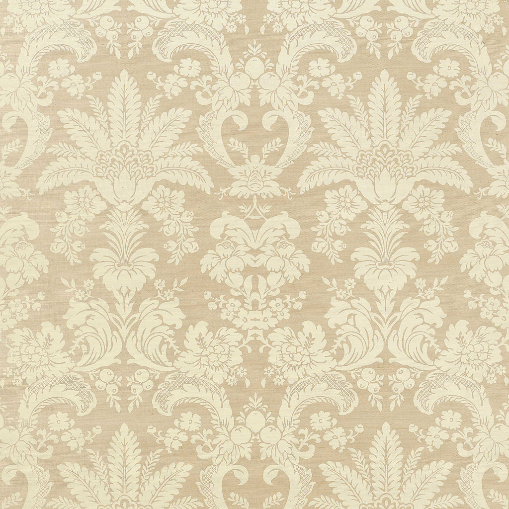 West Indies Damask, Cream on Beige