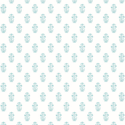 Corwin Seaglass on White - White Wallcovering | Thibaut