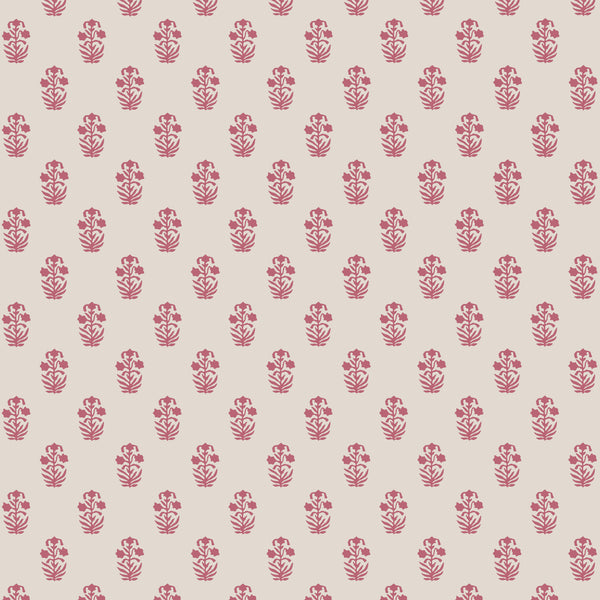 Corwin Raspberry on Natural - Natural Wallcovering | Thibaut