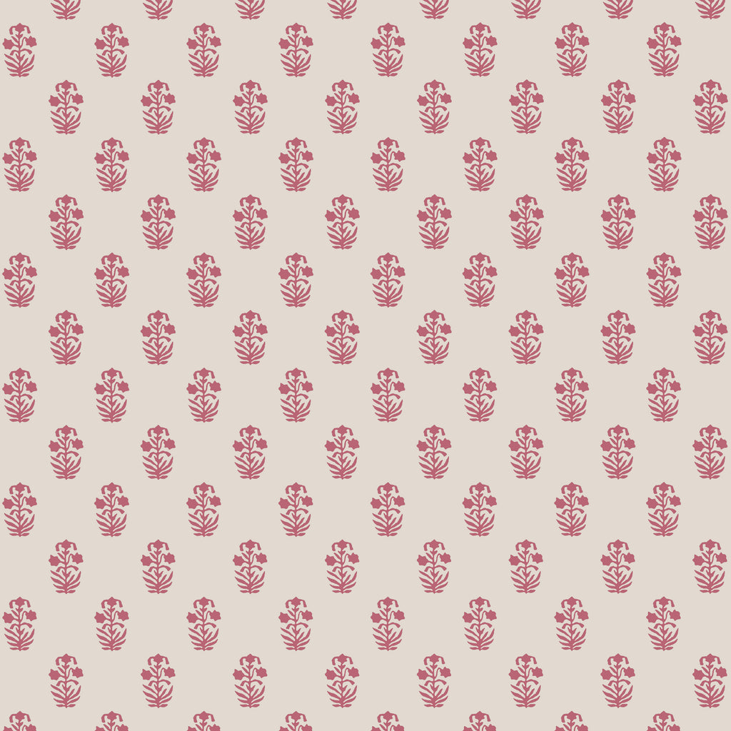 Corwin Raspberry on Natural - Natural Wallcovering | Thibaut