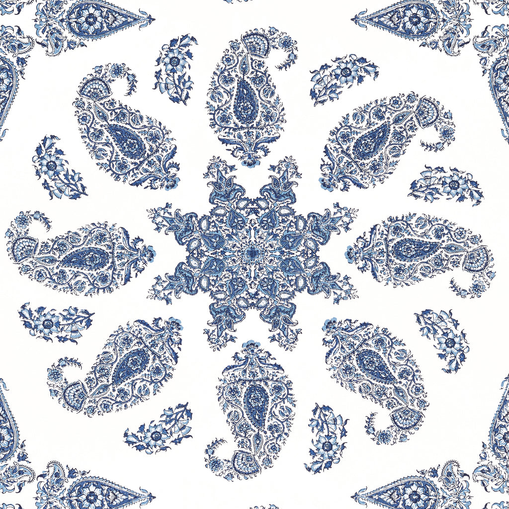 East India Blue and White - White Wallcovering | Thibaut