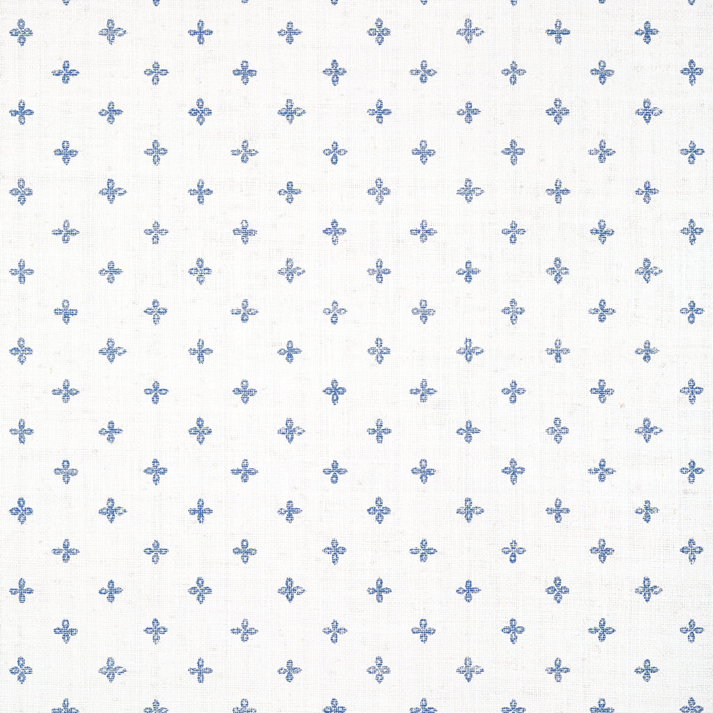 Bethany Navy on White - White Wallcovering | Thibaut