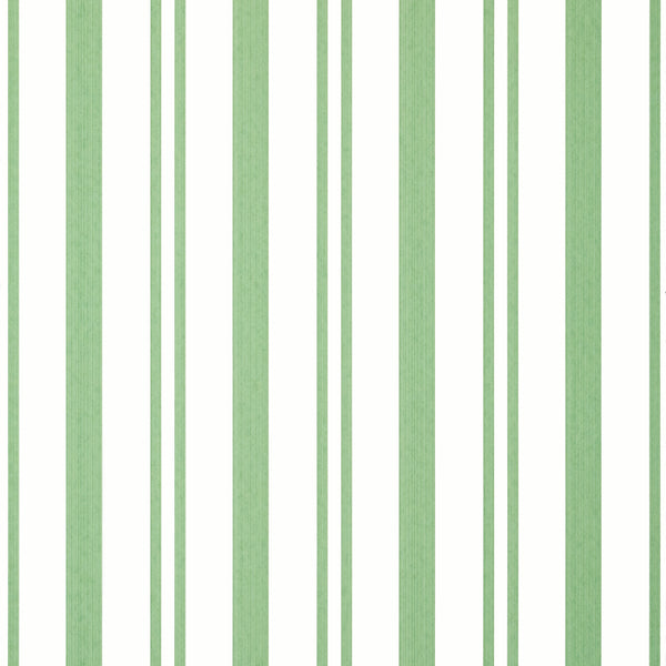 Maggie Stripe Green - Green Wallcovering | Thibaut