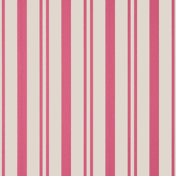 Maggie Stripe Raspberry - Raspberry Wallcovering | Thibaut