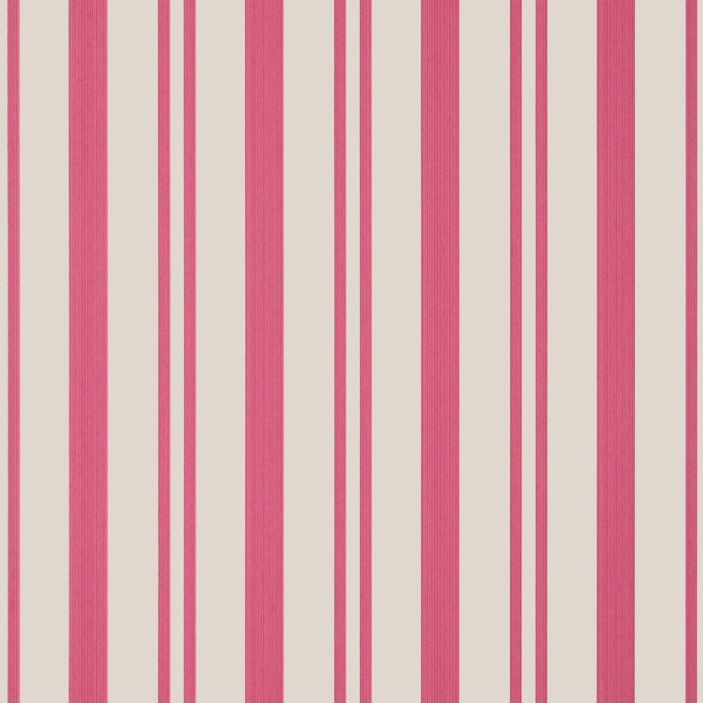 Maggie Stripe Raspberry - Raspberry Wallcovering | Thibaut
