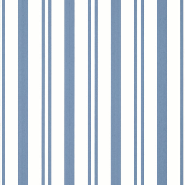Maggie Stripe Blue - Blue Wallcovering | Thibaut