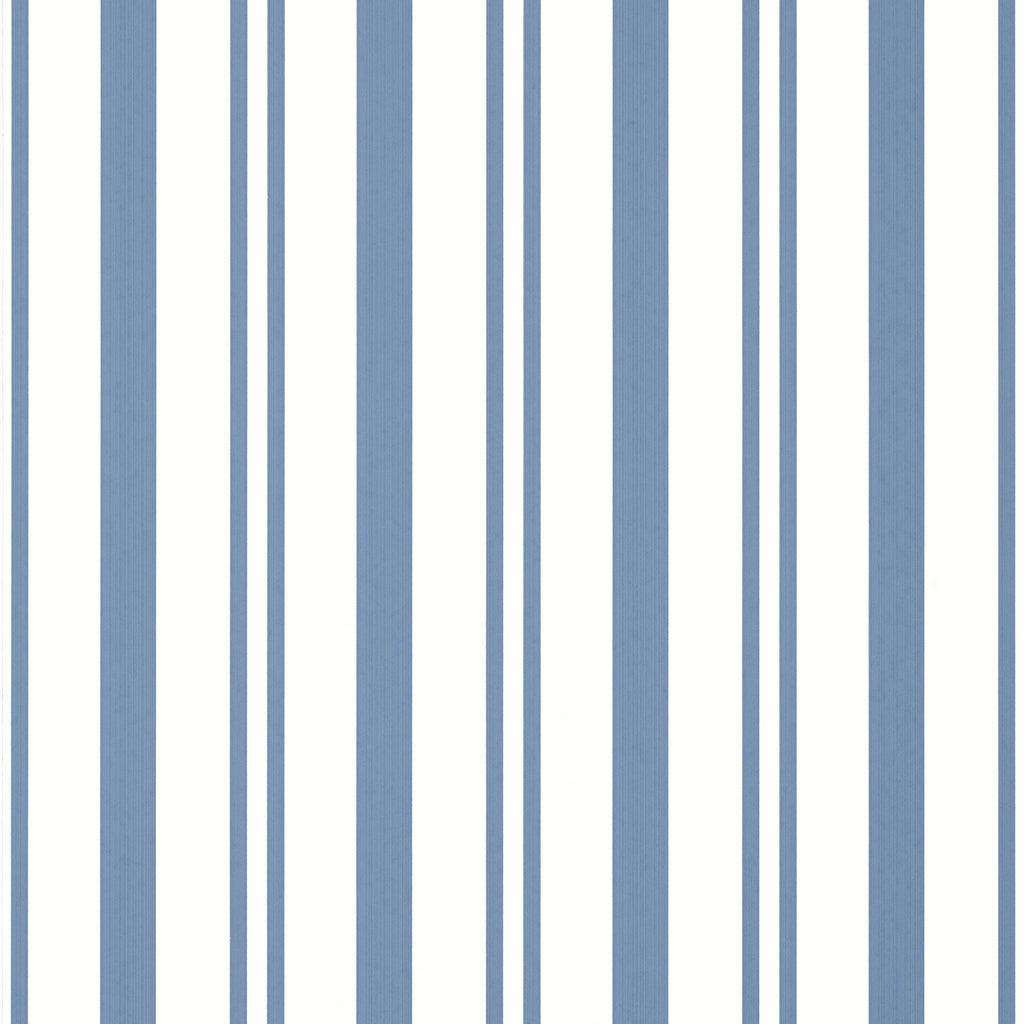 Maggie Stripe Blue - Blue Wallcovering | Thibaut
