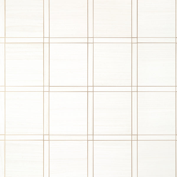 Wood Panel White and Metallic Pewter - Ivory Wallcovering | Thibaut