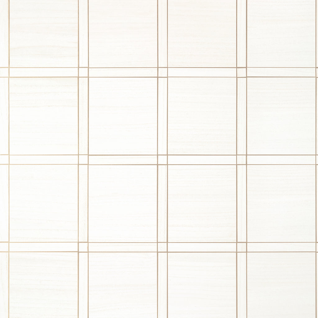 Wood Panel White and Metallic Pewter - Ivory Wallcovering | Thibaut