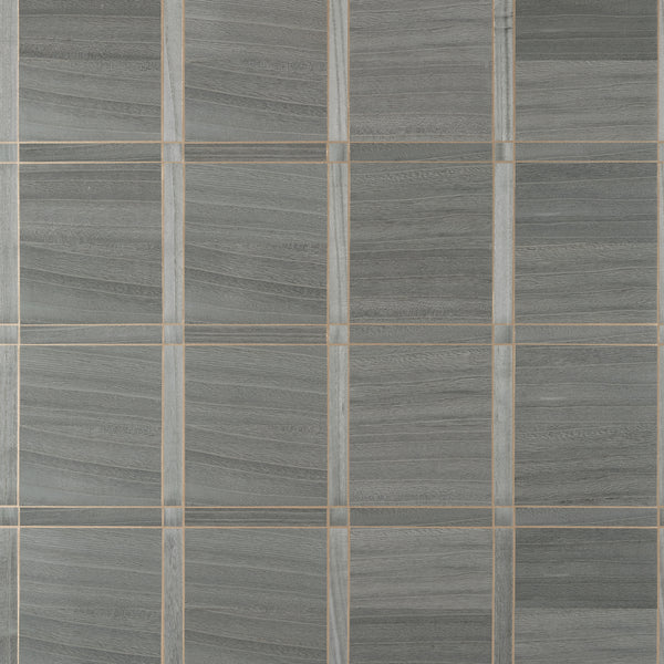 Wood Panel Charcoal and Metallic Gold - Gray Wallcovering | Thibaut