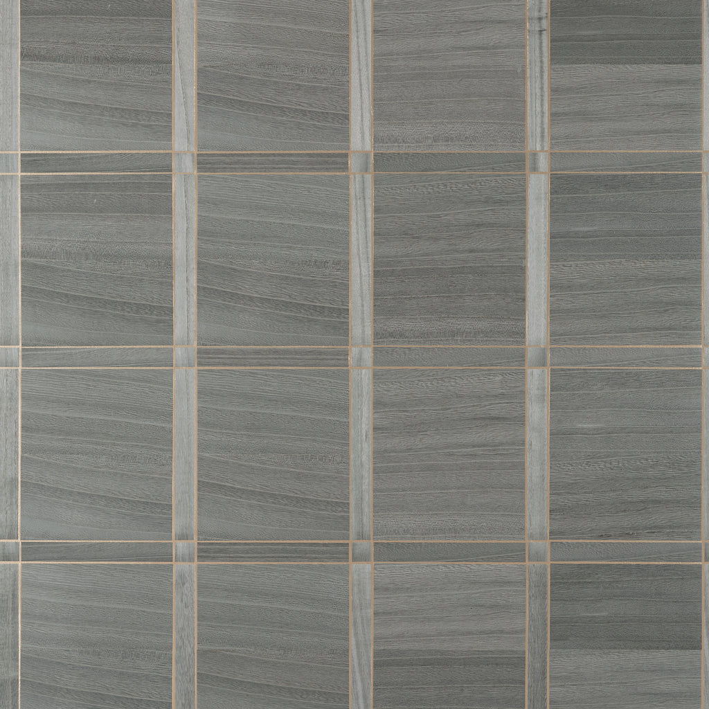 Wood Panel Charcoal and Metallic Gold - Gray Wallcovering | Thibaut