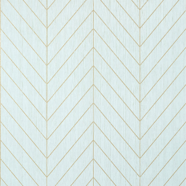Land Bridge Robin's Egg and Metallic Gold - Pale Blue Wallcovering | Thibaut