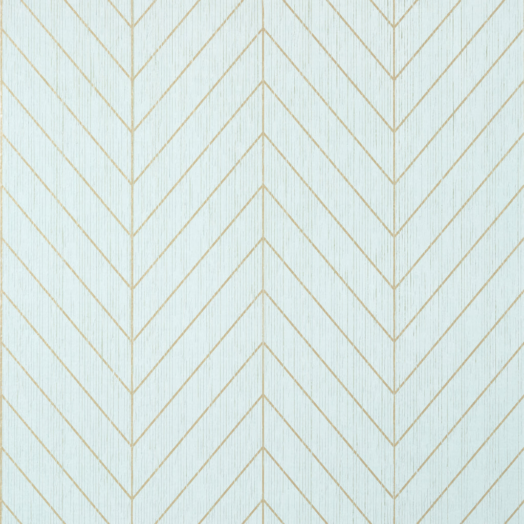 Land Bridge Robin's Egg and Metallic Gold - Pale Blue Wallcovering | Thibaut
