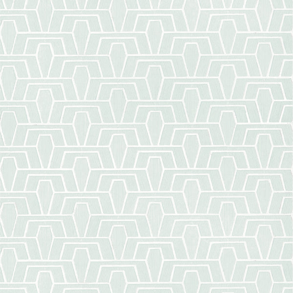 Hinton Tunnel Mist - Pale Green Wallcovering | Thibaut