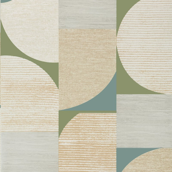 Saturn Metallic Gold and Moss - Moss Wallcovering | Thibaut