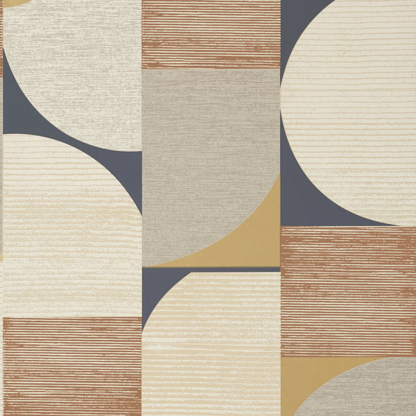 Saturn Metallic Copper and Black - Black Wallcovering | Thibaut