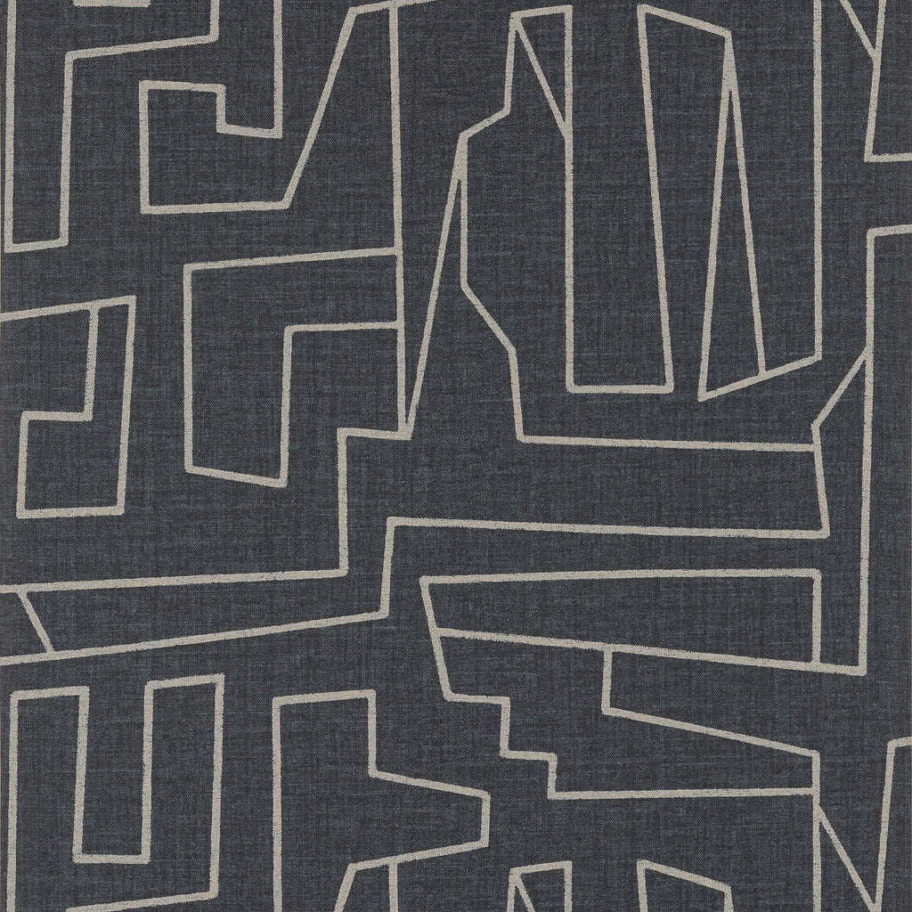Matrix Thibaut MATRIX - Off White on Black Wallcovering | Thibaut