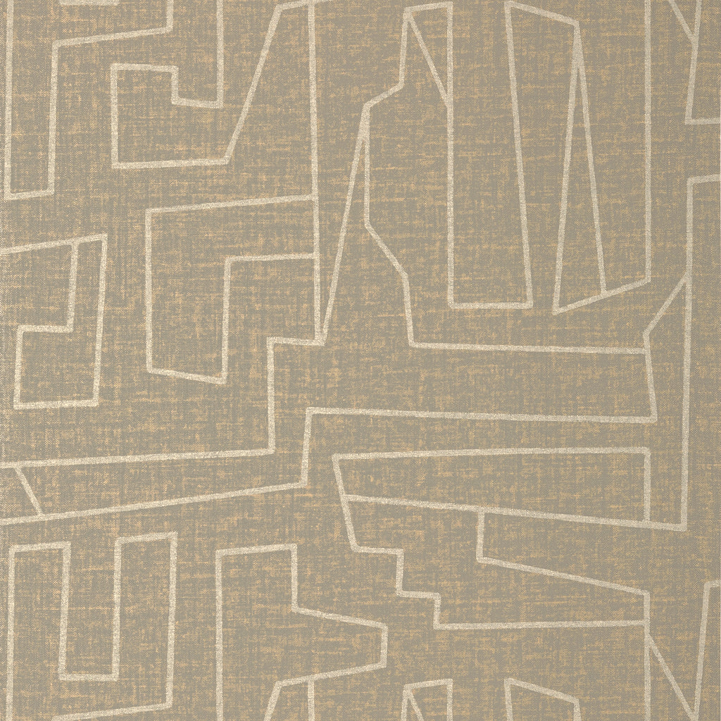 Matrix Thibaut MATRIX - Metallic Gold and Grey Wallcovering | Thibaut