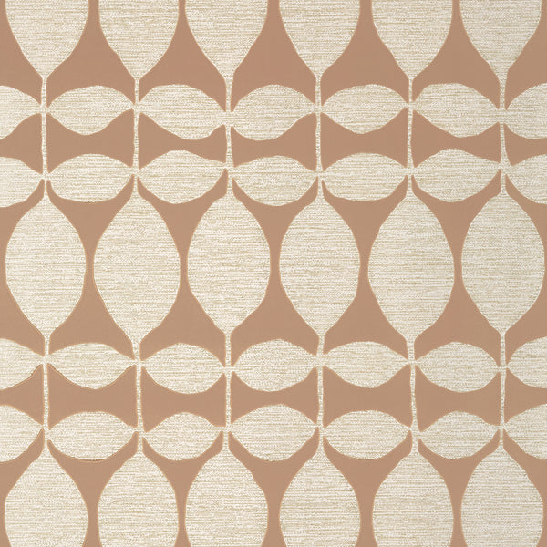 Lola Metallic Pewter on Rust - Rust Wallcovering | Thibaut