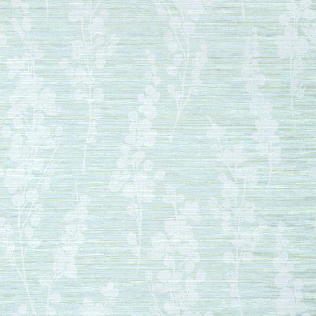Spring Blooms Soft Green and Blue - Blue Wallcovering | Thibaut