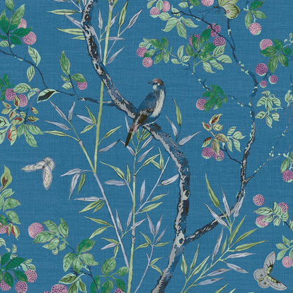Claire Navy - Navy Wallcovering | Thibaut