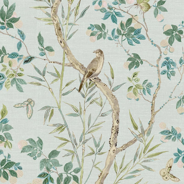 Claire Spa Blue - Blue Wallcovering | Thibaut