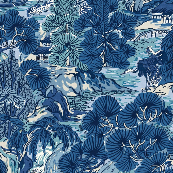 Pagoda Trees Blues - Blues Wallcovering | Thibaut