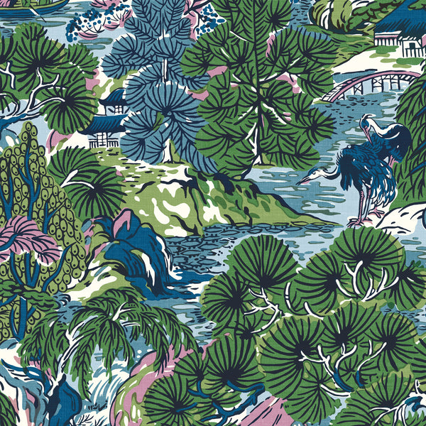 Pagoda Trees Lavender and Blue - Blue Wallcovering | Thibaut