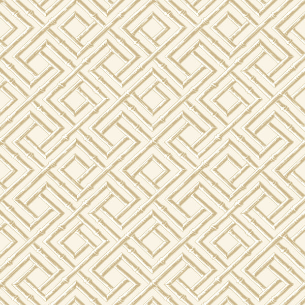 French Lattice Beige - Beige Wallcovering | Thibaut