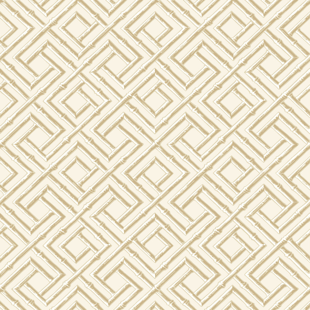 French Lattice Beige - Beige Wallcovering | Thibaut