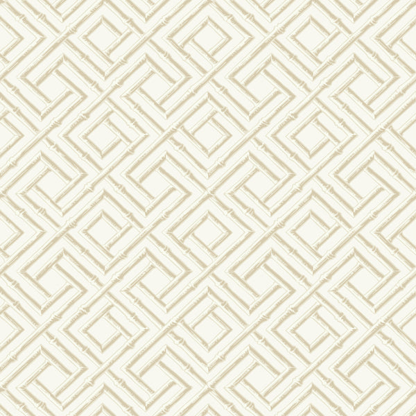 French Lattice Cream - Cream Wallcovering | Thibaut