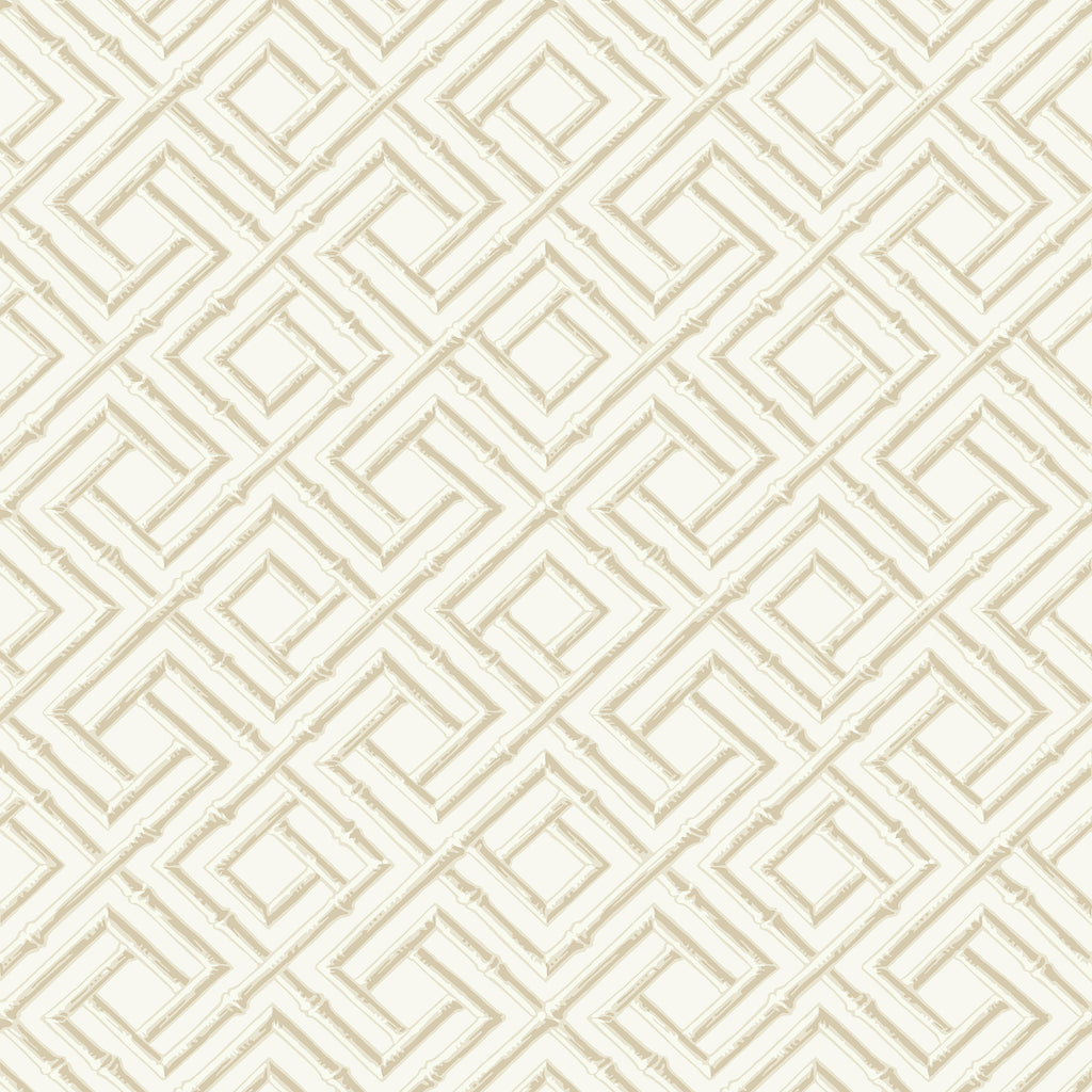 French Lattice Cream - Cream Wallcovering | Thibaut
